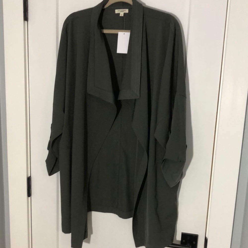 Max Studio London Size 3X drape front jacket. NWT